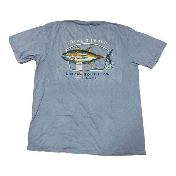 Simply Southern Short Sleeve Gray T XL Shirt Unisex Local & Proud Fish 1XL Tuna - Picture 3 of 5
